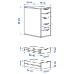 Тумба - IKEA ALEX, 36x70 см, белый, АЛЕКС ИКЕА