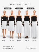 Юбка весенняя, атласная в горошек, шелковая на резинке