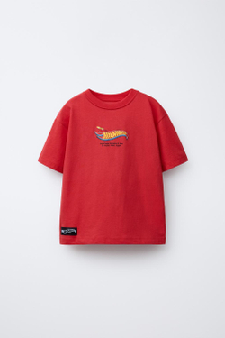 ZARA ФУТБОЛКА С ПРИНТОМ HOT WHEELS ™ MATTEL, КРАСНЫЙ