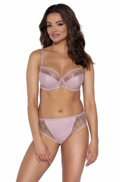 Трусики-слипы с сетчатыми вставками и вышивкой люрексом (Размер: XXXL) (Цвет: розовый)