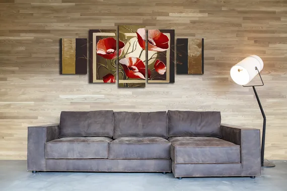 Модульная картина "Лунные маки"