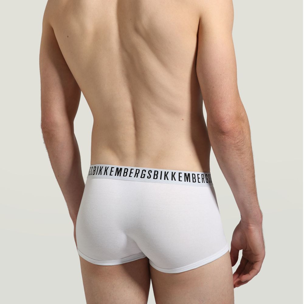 Мужские трусы хипсы белые набор 2 в 1 Bikkembergs CLASSIC BKK1UTR02BI