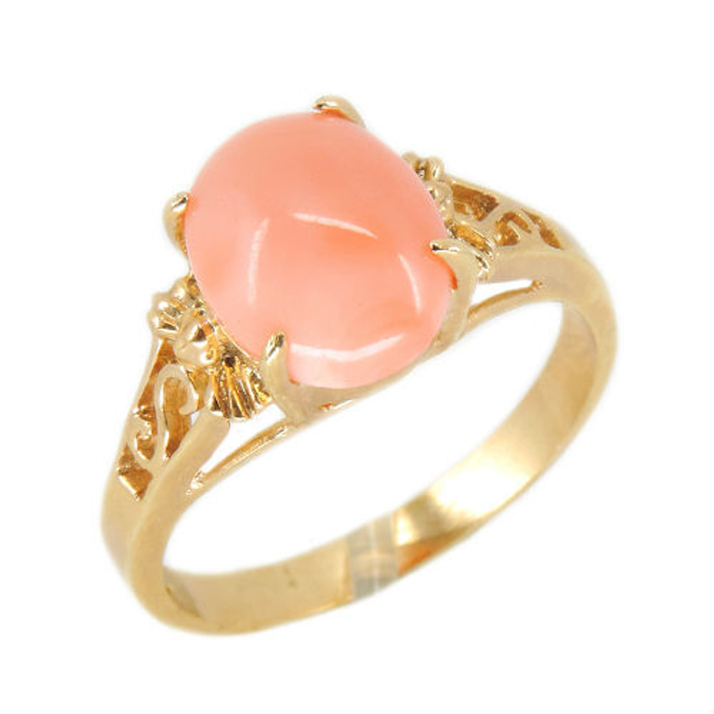 Кольцо "Соло" коралл розовый