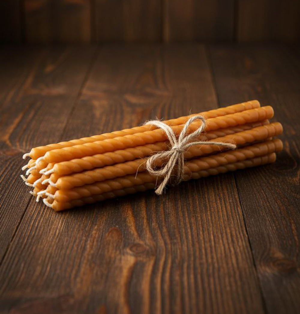 Свеча витая ЖЁЛТАЯ (воск) 10шт.