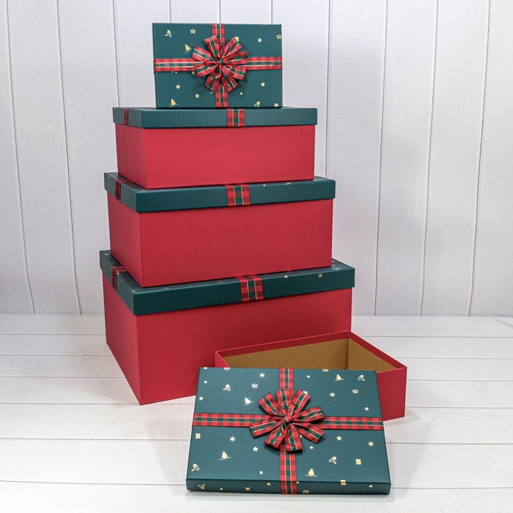 Коробка 51 х 41 х 24.5 см Набор 5 шт "Новогодний" (Красный)