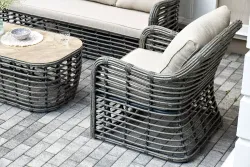 "Ницца" лаунж-зона из искусственного ротанга, цвет серый