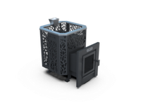 Банная печь Душа- 15 Сетка Древо Закрытая Каменка стекло 8мм