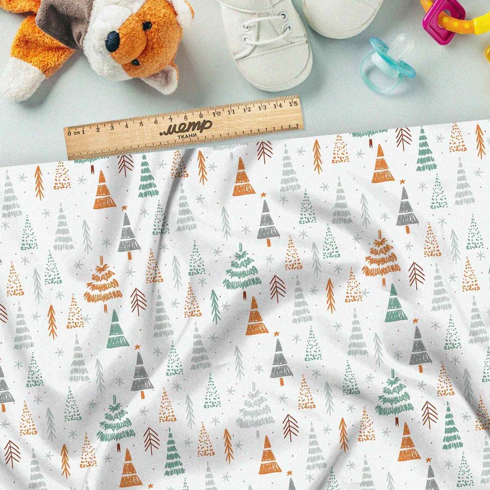 Ткань мембрана нарисованный лес