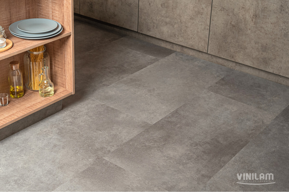LVT-плитка VINILAM 71610 Цемент Cтальной (4,56) клеевой