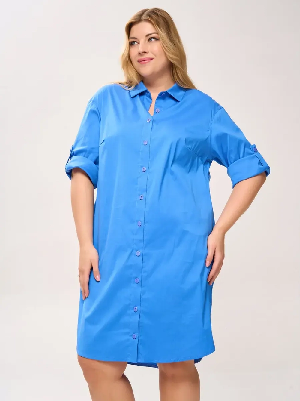 Платье-рубашка с карманами