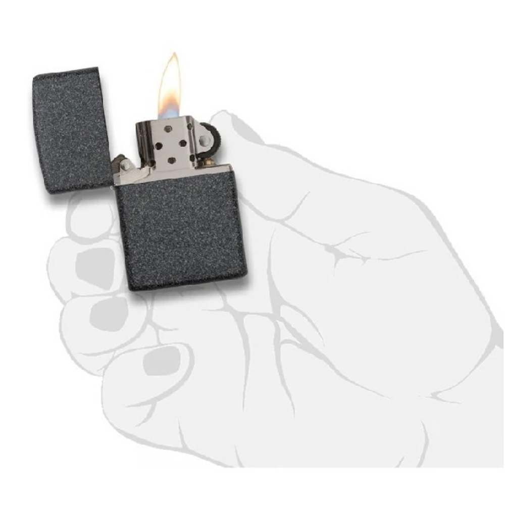 Зажигалка серая матовая Zippo с покрытием Iron Stone