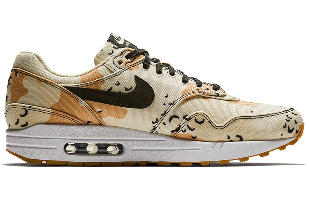 Nike Air Max 1 Premium "Beach Camo" comfortable and versatile low-top running shoes for men and women with the same beach camouflage retro air cushion