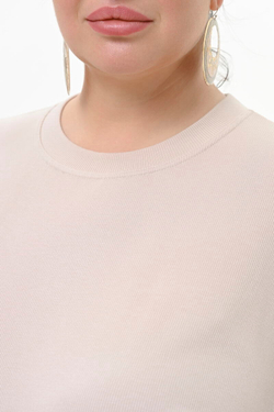 Футболка из вискозы в рубчик сливочная