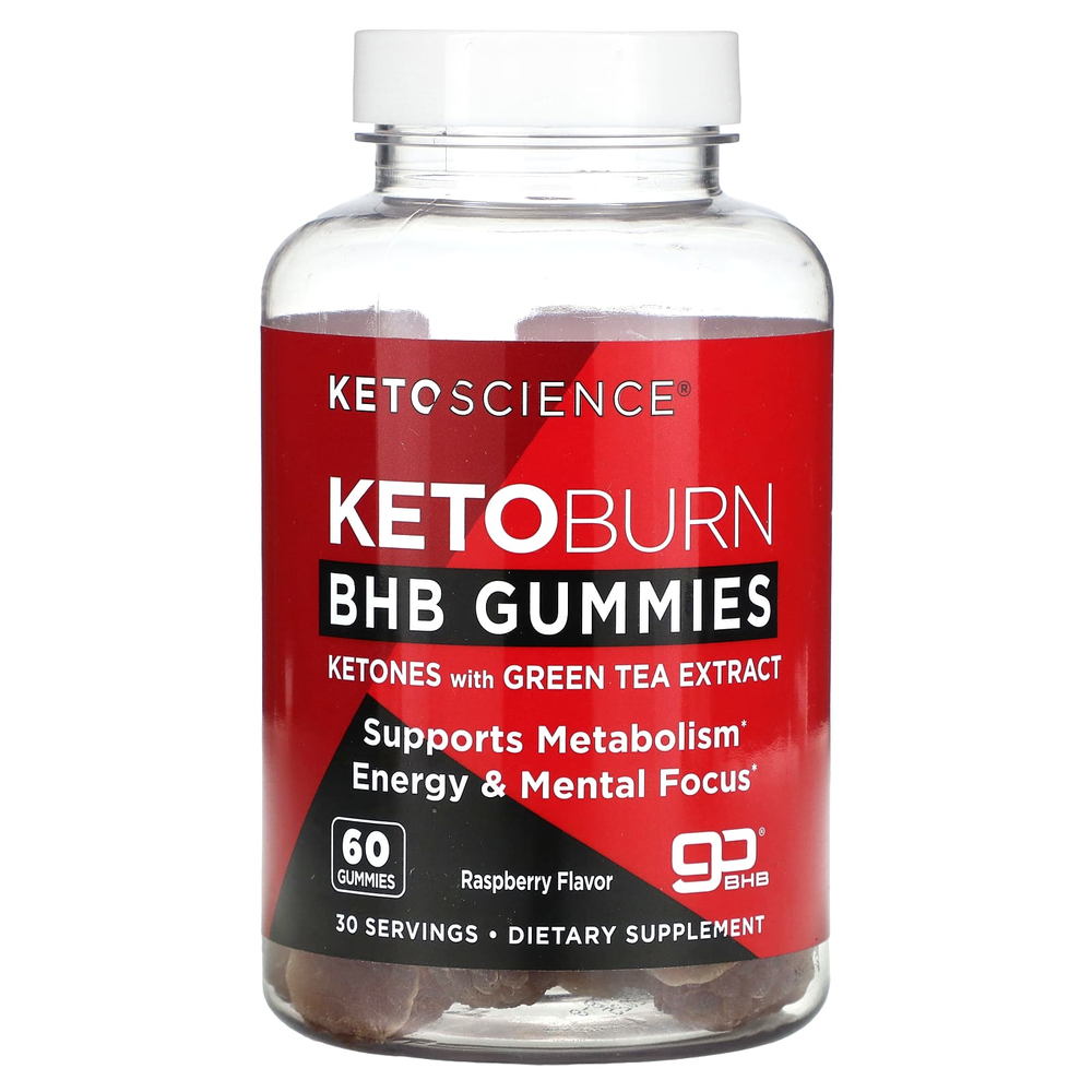 Keto Science, Keto Burn, BHB, жевательные таблетки, со вкусом малины, 60 жевательных таблеток
