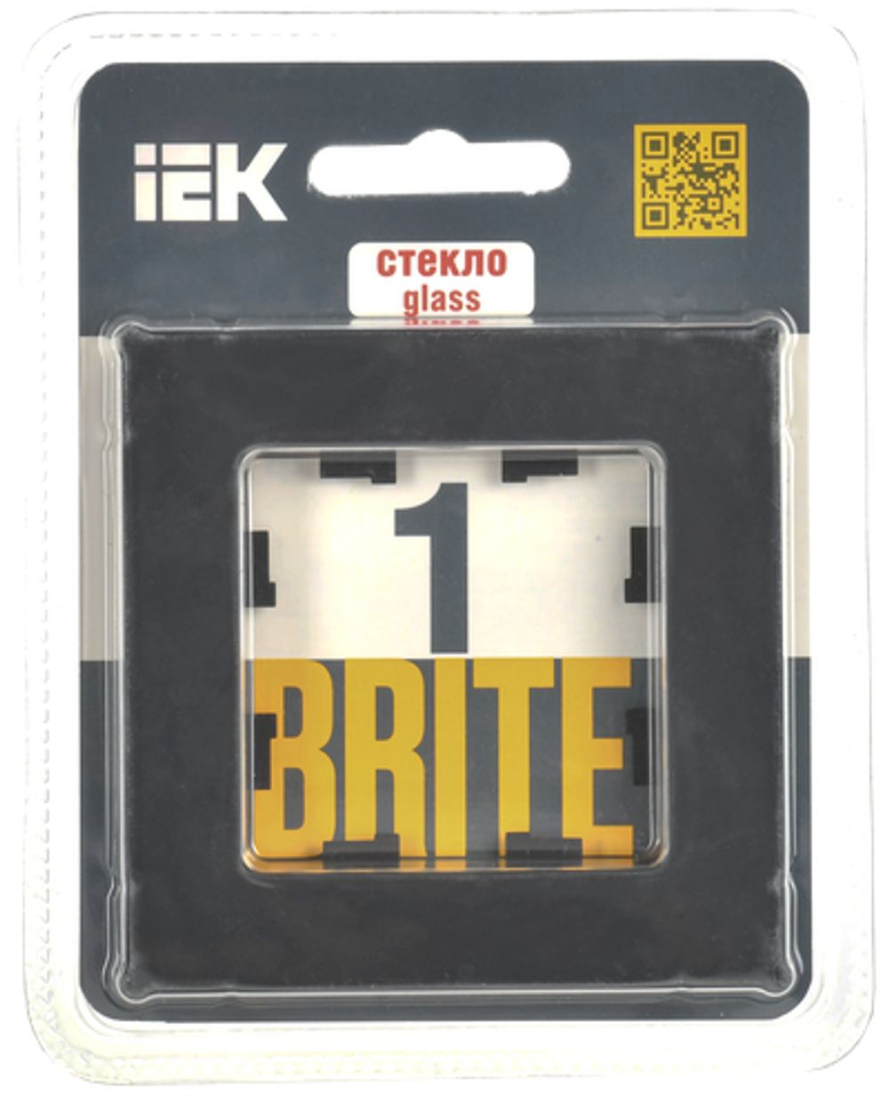 BRITE Рамка 1-местная РУ-1-2-Бр стекло черный матовый IEK