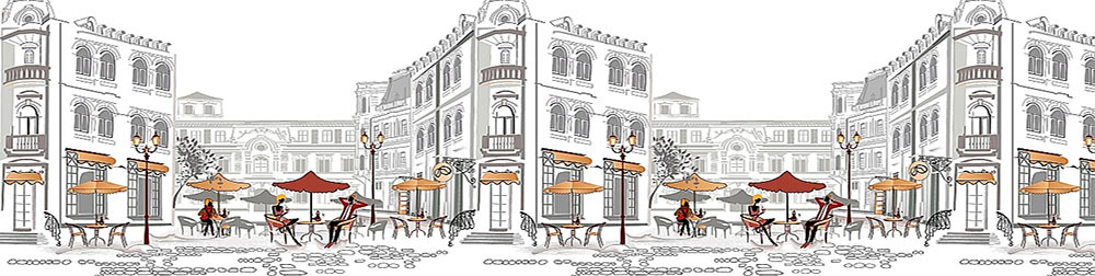 Кухонный фартук Уличное кафе 3000х600 мм