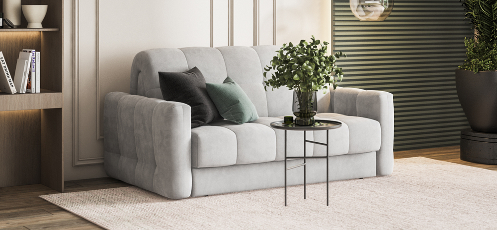 Диван Босс Слип 140 Велюр Монолит сталь