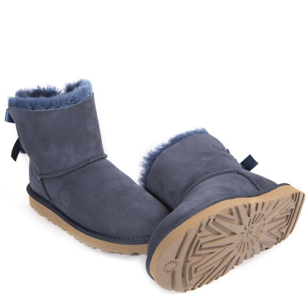 Угги Mini Bailey Bow Fur Brush Boot Navy
