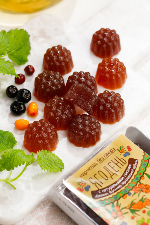 Мармелад Ягодень Ассорти / облепиха, брусника, черноплодка / подложка / 165 г / ТМ Сибирский кедр