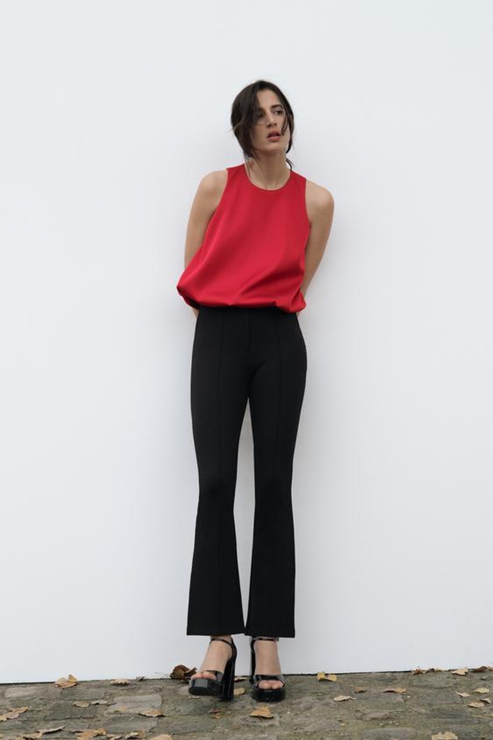 ZARA ТОП БЕЗ РУКАВОВ, КРАСНЫЙ