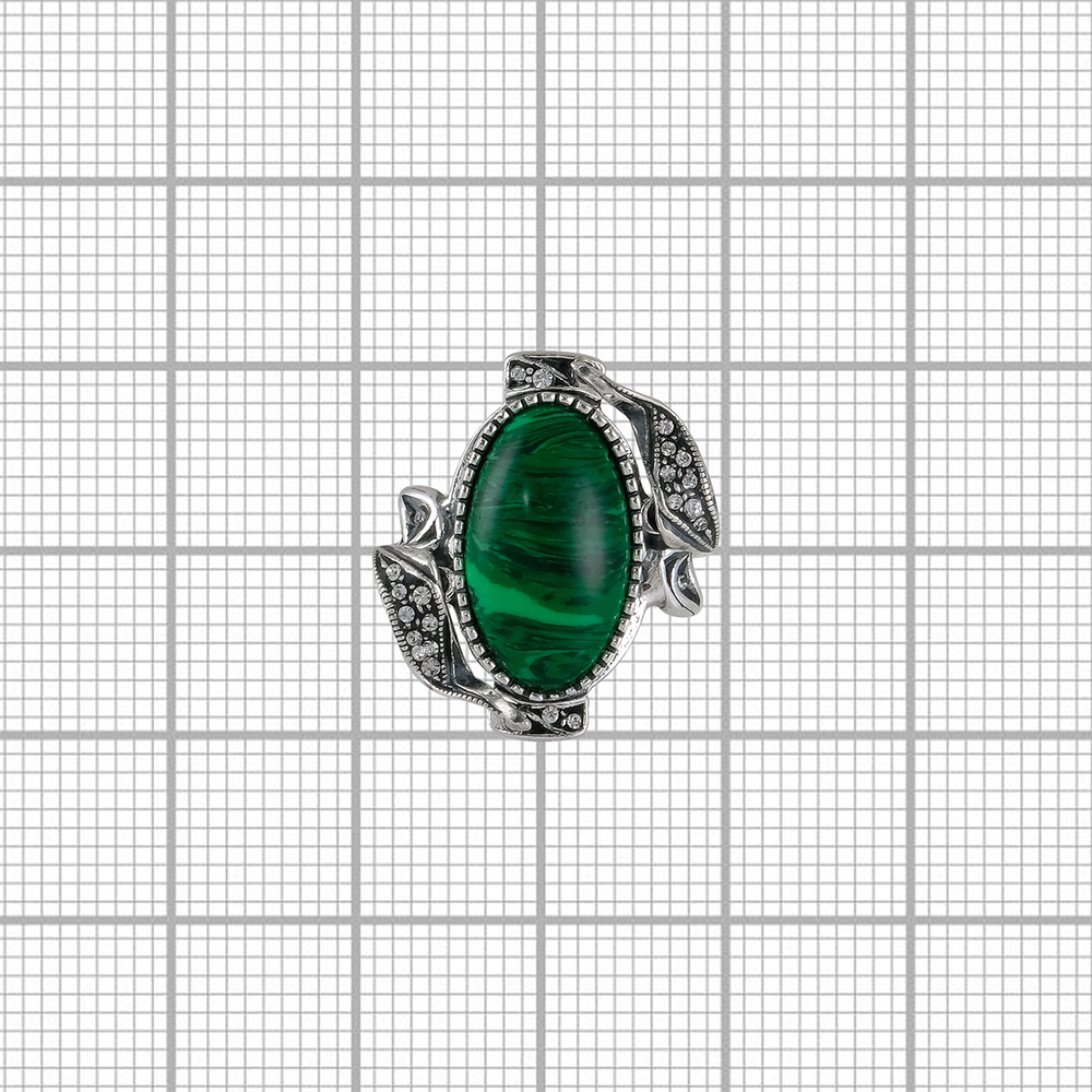 "Виньетка" кольцо в серебряном покрытии из коллекции "Самоцветы" от Jenavi