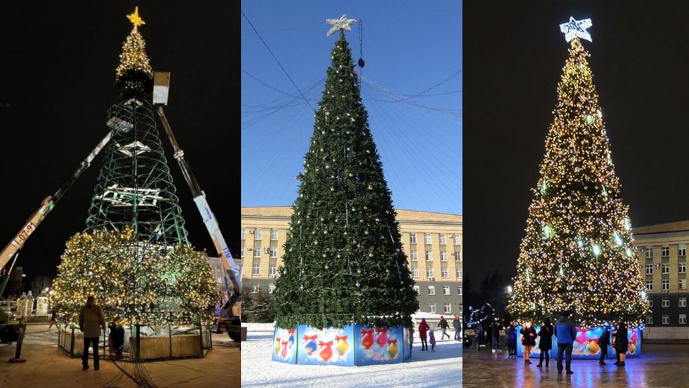 Светодинамическая елка каркасная - встроенная гирлянда: теплый свет - "Уральская" 6 м