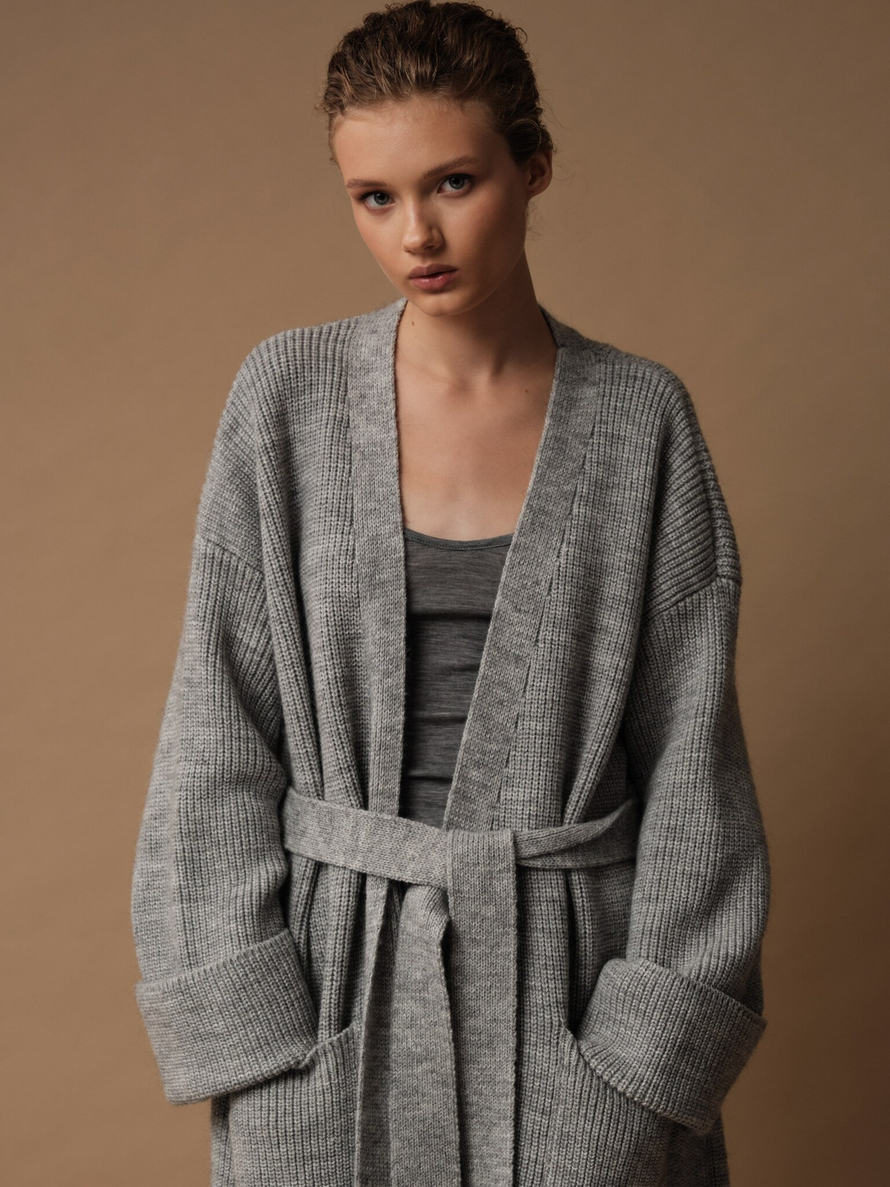 C0153-07 Кардиган женский светло-серый dbr