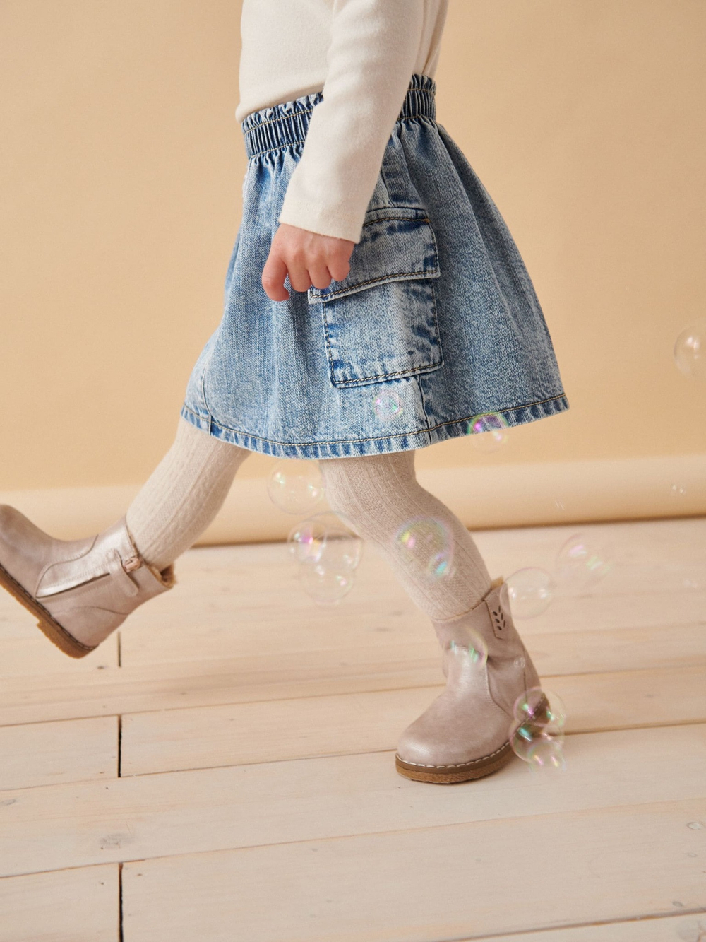 Юбка джинсовая с карманами для девочки Next 105-222, Синий