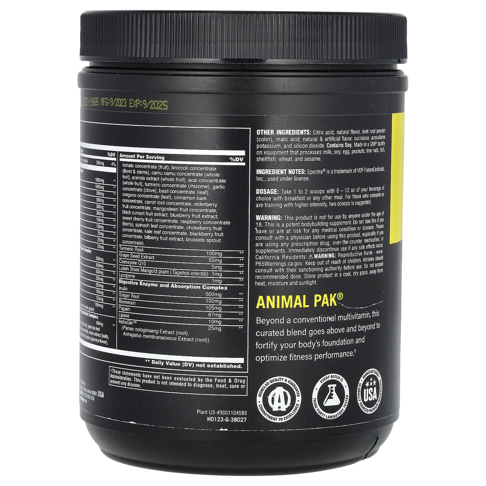 Animal, Pak, Ultimate Foundation, добавка с мультивитаминами, со вкусом фруктового пунша, 417 г (14,7 унции)