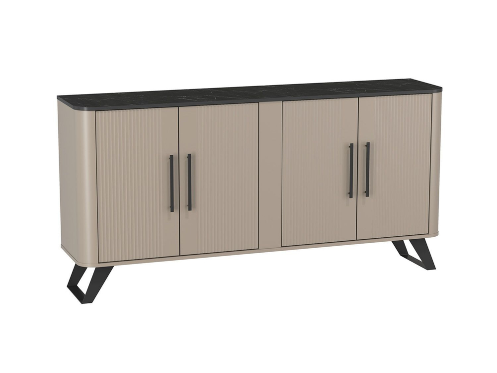 Фиделия комод 76.04 серый камень / мрамор черный