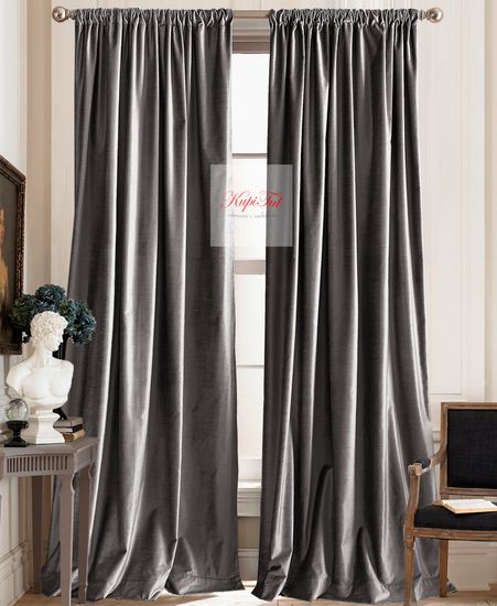 Шторы бархат Luxe (темно-серый)