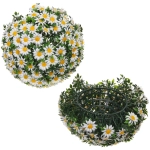 Искусственное растение шар «Самшит» цветы белые D-30см Ultramarine