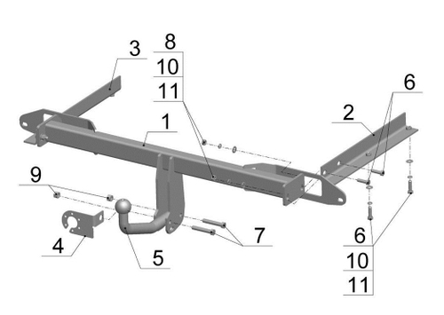 Фаркоп для Opel Astra J универсал 2009-2015 Тип шара: A. Нагрузки: 1500/75 кг, OP 06