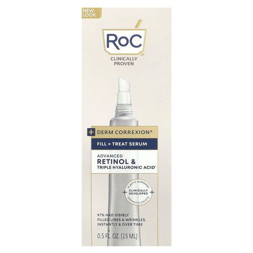 RoC, Derm Correxion®, сыворотка Fill + Treat, улучшенный ретинол и тройная гиалуроновая кислота, 15 мл (0,5 жидк. Унции)