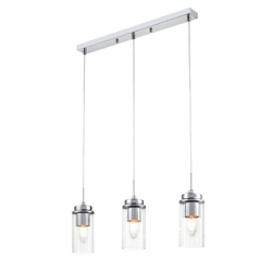 8102/3A COMFI LN26 408 хром/прозрачный металл/металл Подвес Е14 3*40W 220V ISHA