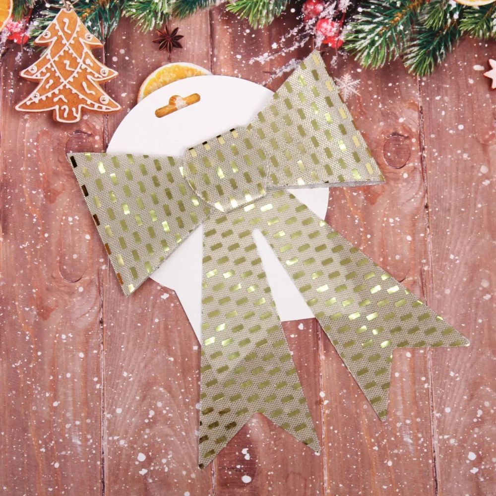 Бант на ёлку «Сияние» 16*21 см, Шампань