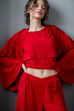 Пижама для кормления шорты Красный
