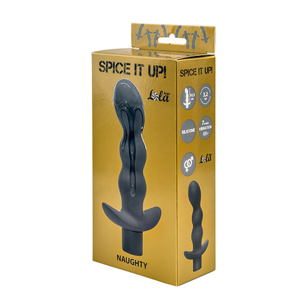 Анальный стимулятор 14,5см с вибрацией Lola Games Spice it up Naughty Dark Grey 8012-02Lola