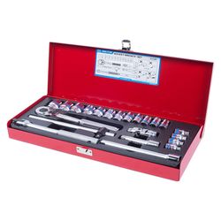 KING TONY (3523MR) Набор торцевых головок с принадлежностями 3/8", 6-гранные, 6-22 мм, 22 предмета