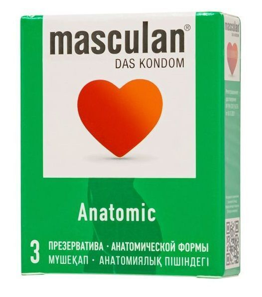 Презервативы анатомической формы Masculan Anatomic - 3 шт. (Цвет: не задано)