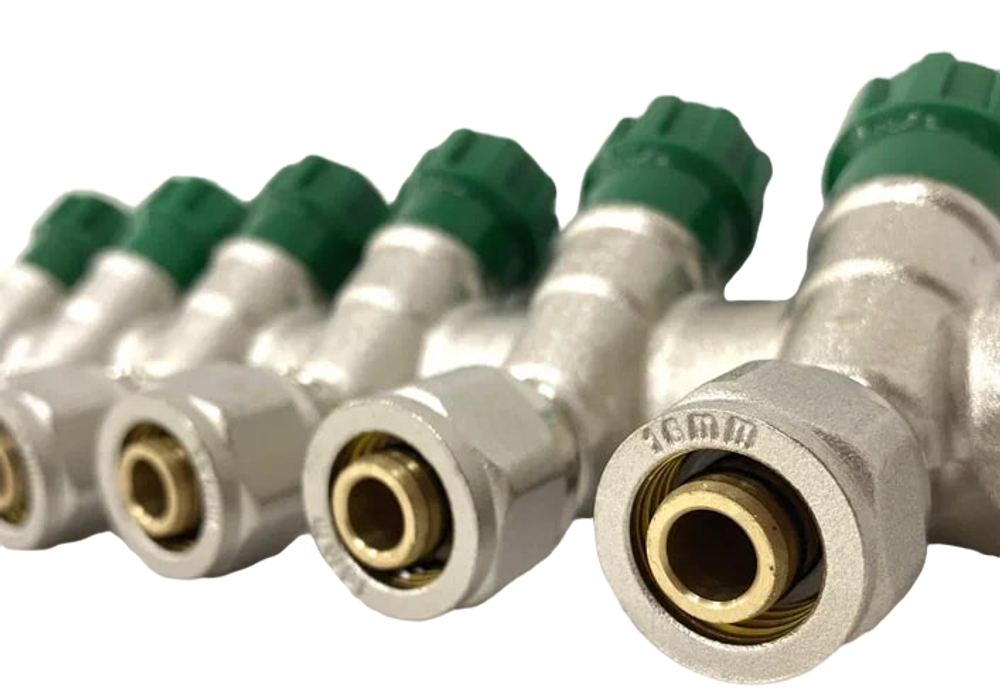 Коллектор Grema НВ 3/4x16 евроконус на 6 вых c вентилями (CN)