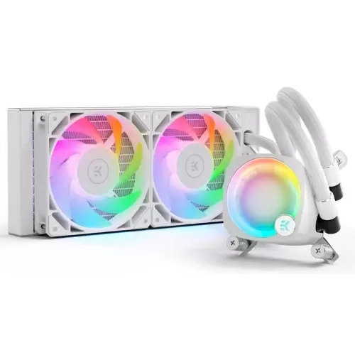 Водяное охлаждение для CPU EKWB EK-NUCLEUS AIO CR240 LUX D-RGB – WHITE, 2x120mm Fans, Socket AMD AM4/AM5, INTEL LGA 1200/1700/2066,