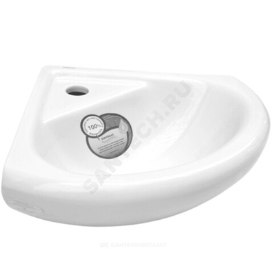 Умывальник угловой подвесной Радиан 48 1 отверстие под смеситель по центру белый Santeri 1.3130.9.S00.10B.0