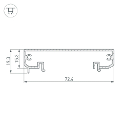 Профиль-держатель KLUS-POWER-W70-BASE-2000 ANOD (Arlight, Алюминий) 019883