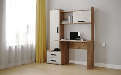 Компьютерный стол Квартет-9, Дуб крафт табачный, дуб крафт белый