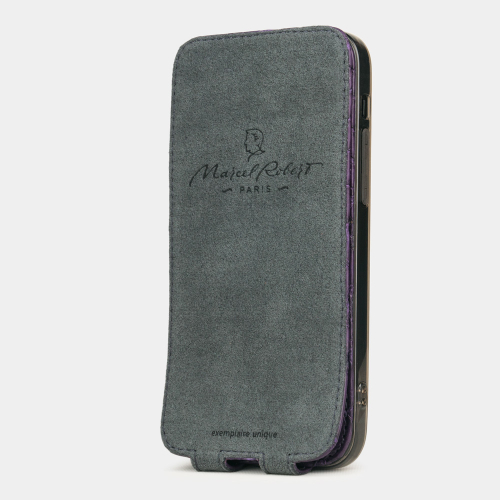 Special order: Чехол для iPhone 12/12Pro из кожи крокодила, фиолетового цвета