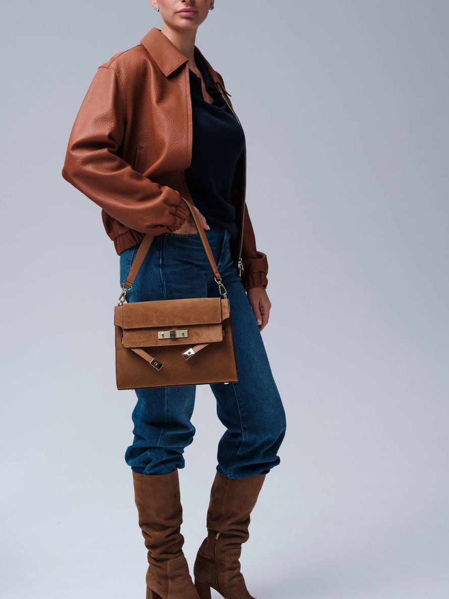 Замшевая сумка Rachel DBR 31361 cветло-коричневый