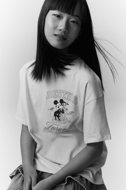 H&M Футболка с принтом, светло-розовый