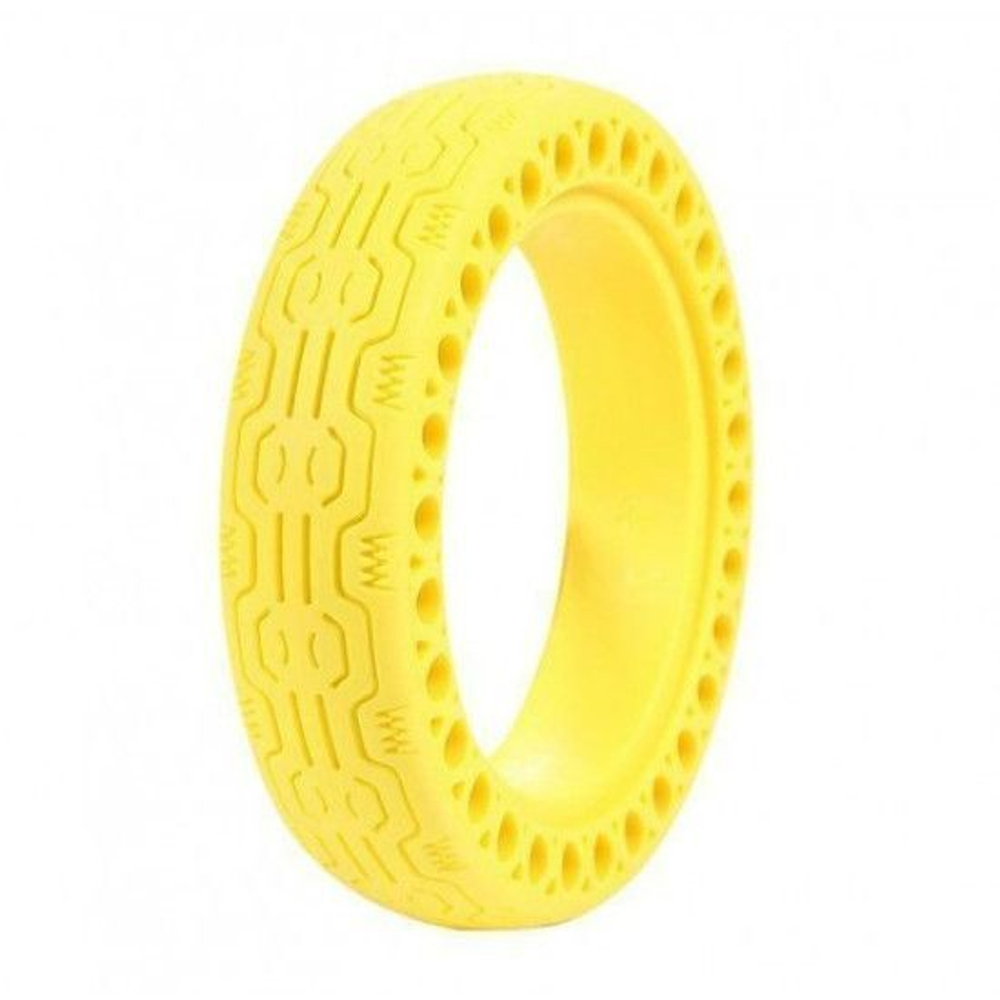 Покрышка плоская 8 1/2*2 (Литая) Желтая для электросамоката Xiaomi M365