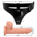 Женский телесный страпон 21,8см со стыковочной платформой Pretty Love Harness Briefs Jerry BW-022089NR